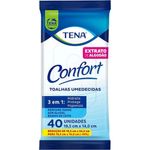 toalhas umedecidas tena confort para banho de leito suave sem álcool 19,5x14,0cm 40 unidades