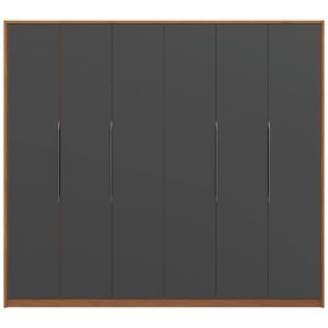 Roupeiro 6 Portas e 4 Gavetas Kappesberg Cor Canela com Grafite T581