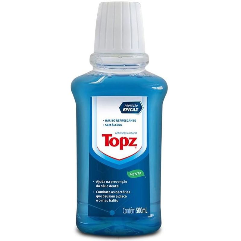 antissépitico bucal menta refrescante 500 ml topz
