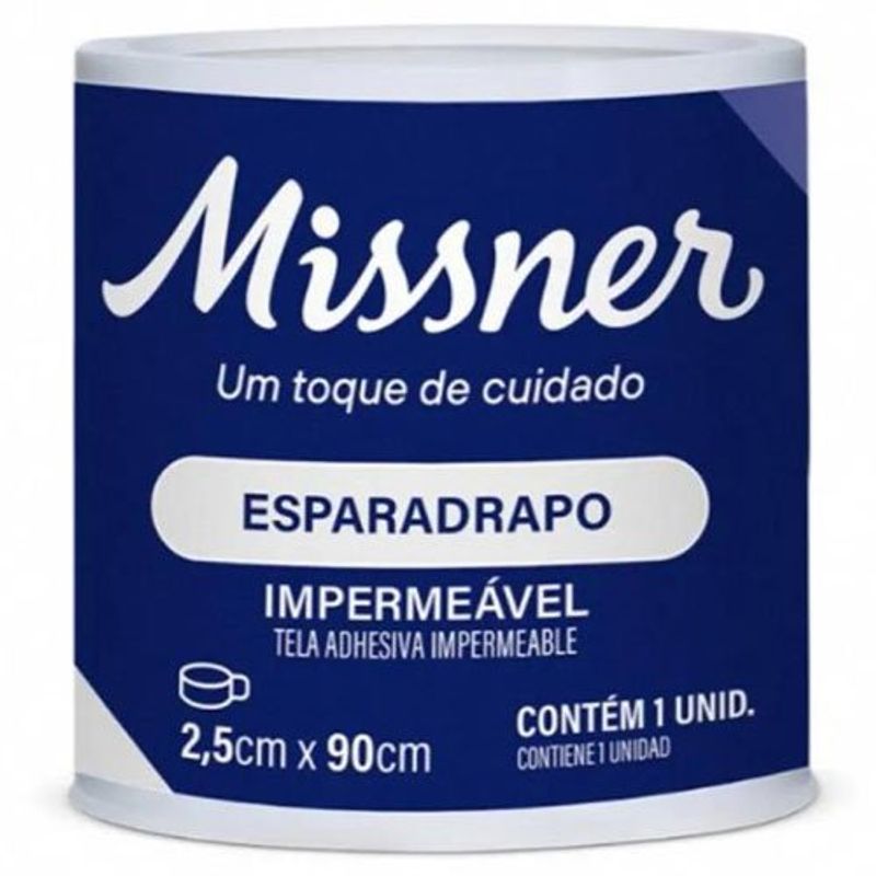 esparadrapo impermeável missner 2,5cm x 90cm missner 1 unidade