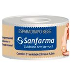 esparadrapo impermeável sanfarma 25mm x 4,5m bege 1 unidade