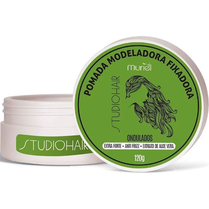 pomada modeladora fixadora studio hair ondulados 120g muriel