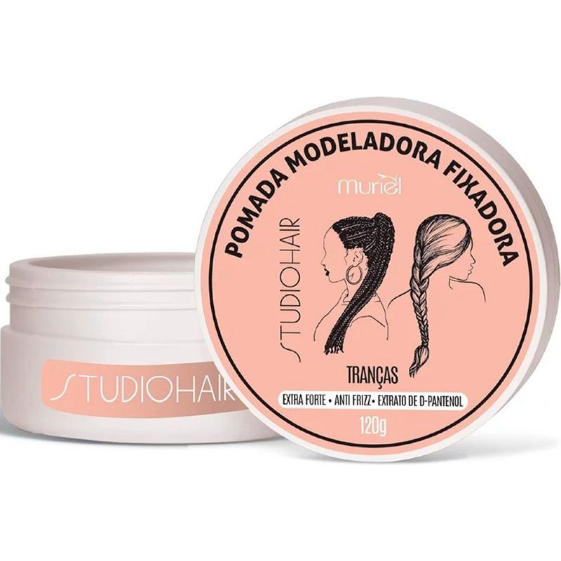 pomada modeladora fixadora studio hair tranças 120g muriel