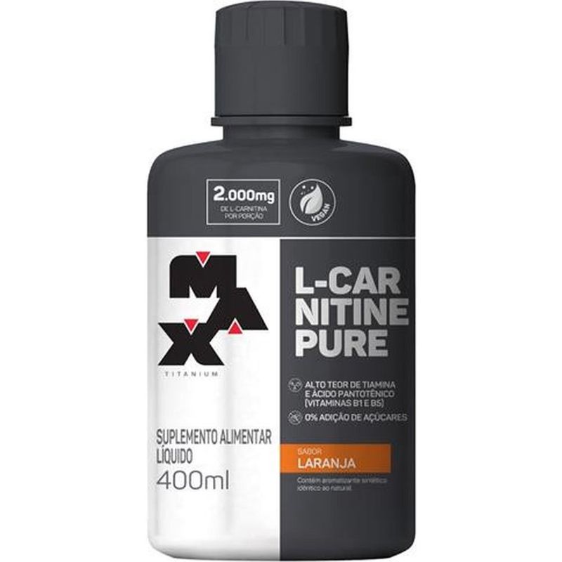 l-carnitine pure 2000mg max titanium sabor laranja