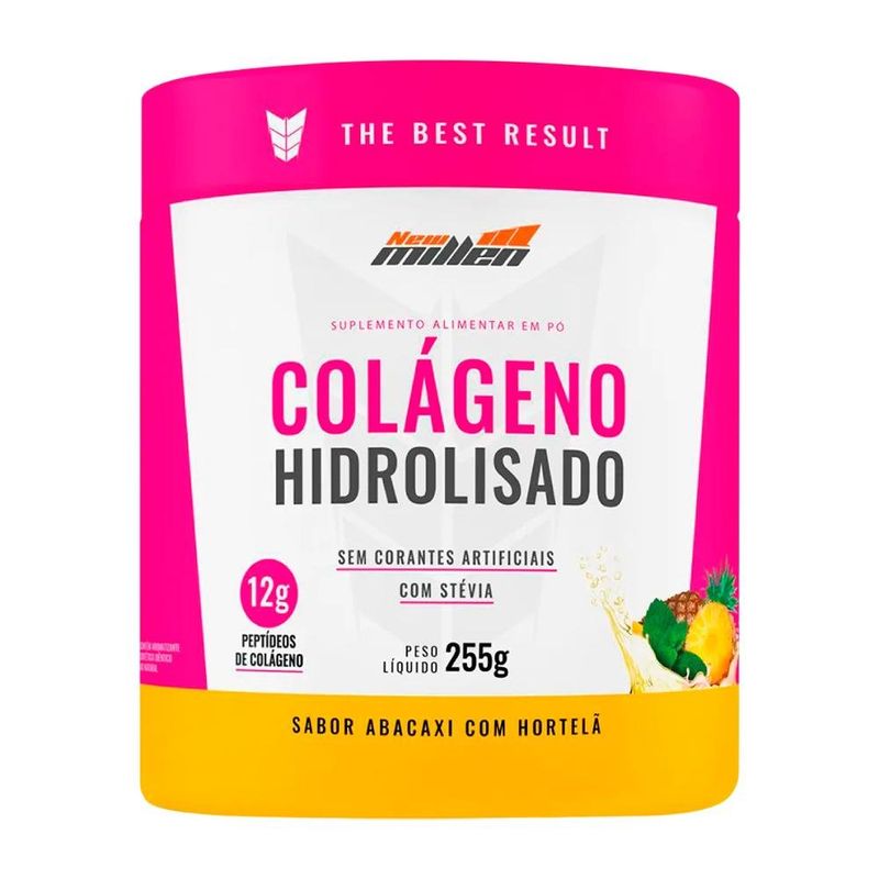 colágeno hidrolisado pó new millen abacaxi com hortelã 255g (mp)