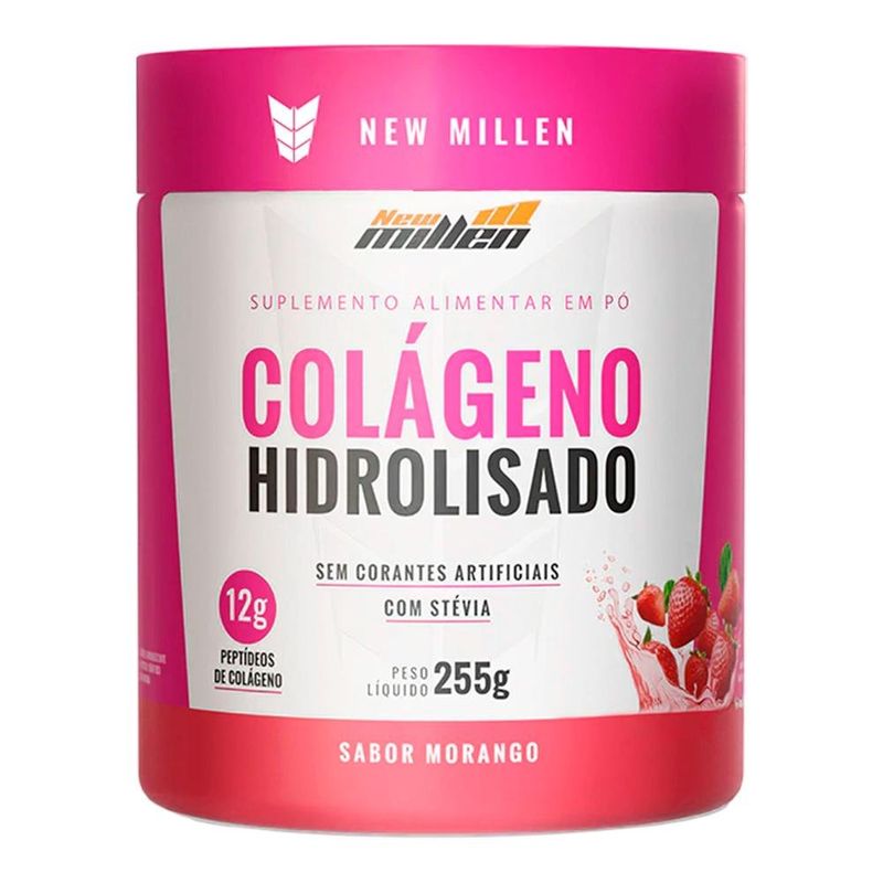colágeno hidrolisado pó new millen morango 255g (mp)