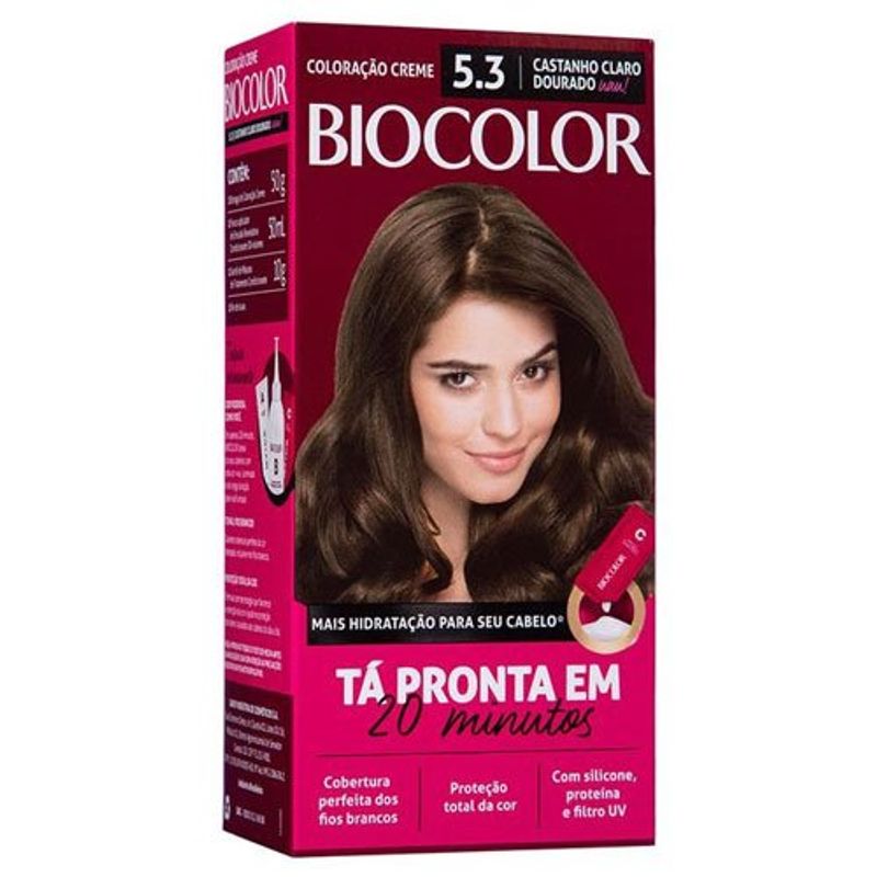 tintura para cabelo biocolor 5.3 castanho claro dourado