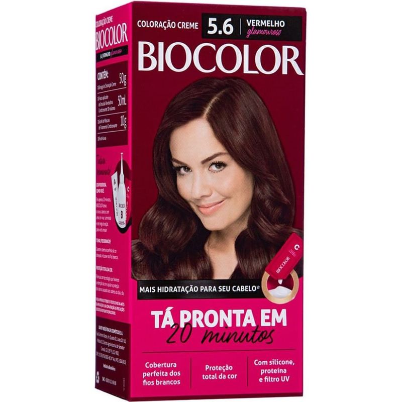 tintura para cabelo biocolor 5.6 vermelho glamour