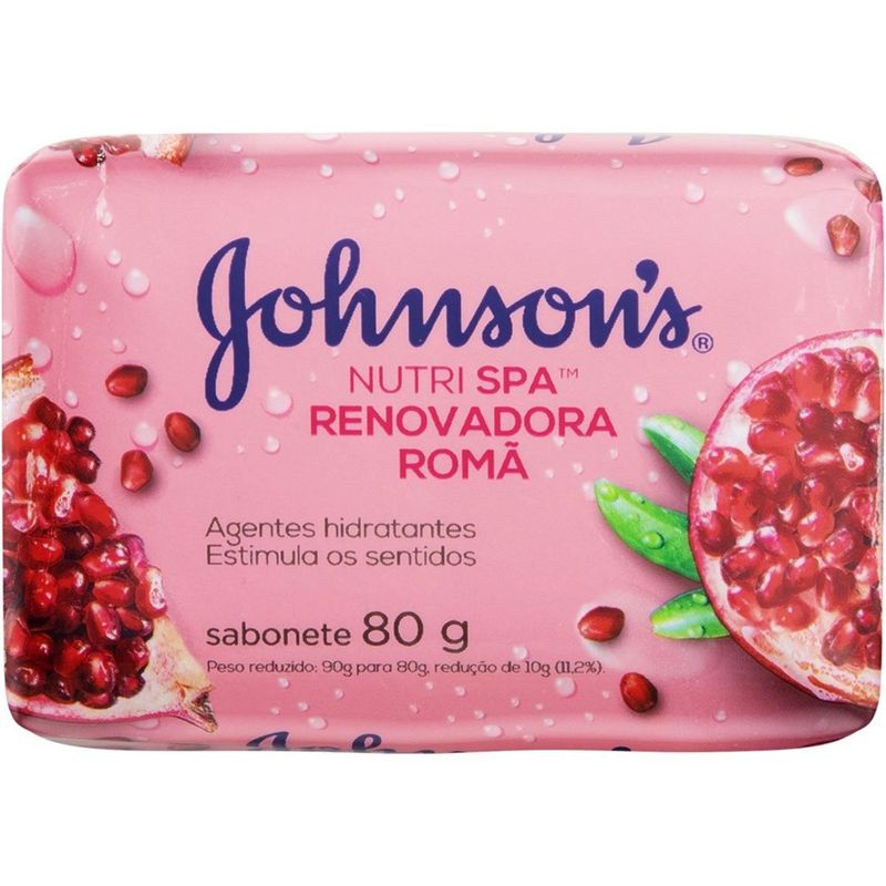 sabonete em barra johnson's nutri spa rejuvenescedora romã 80g