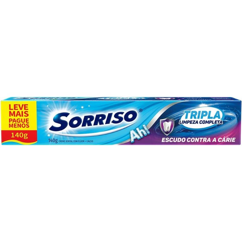 creme dental sorriso tripla limpeza 140g