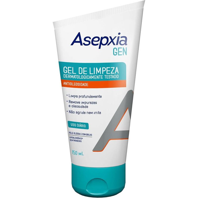 gel de limpeza facial asepxia gen antioleosidade 150ml