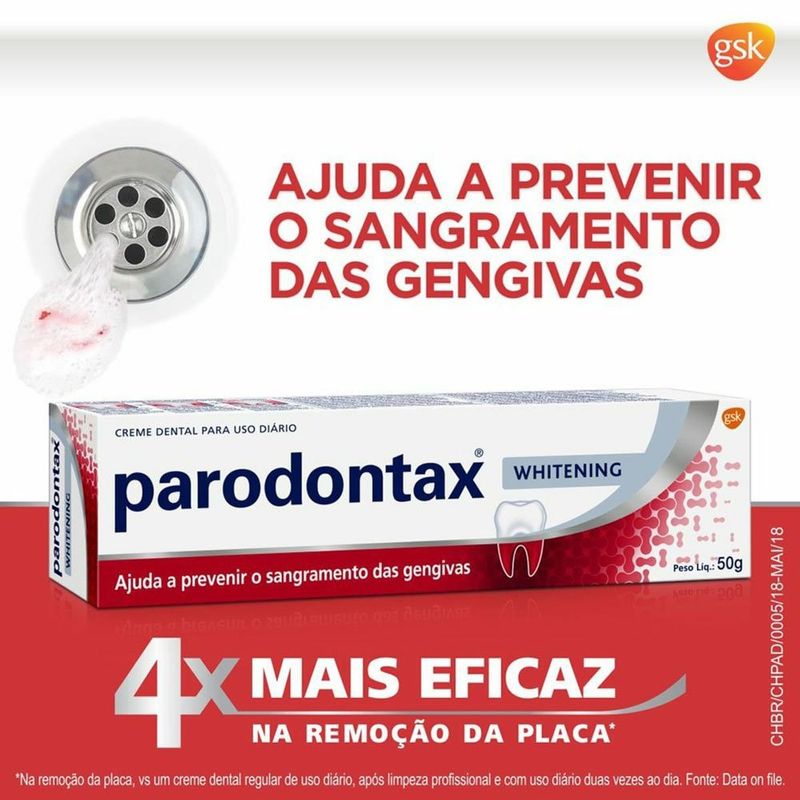 creme dental parodontax whitening branqueador 50g