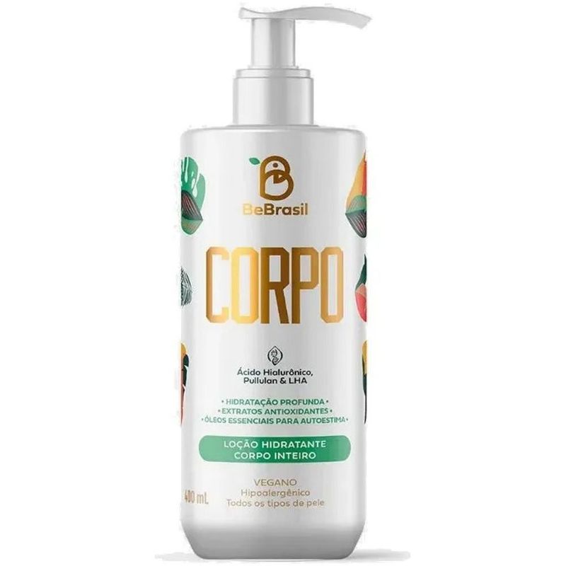 hidratante corporal bebrasil ácido hialurônico pullulan & lha 400ml