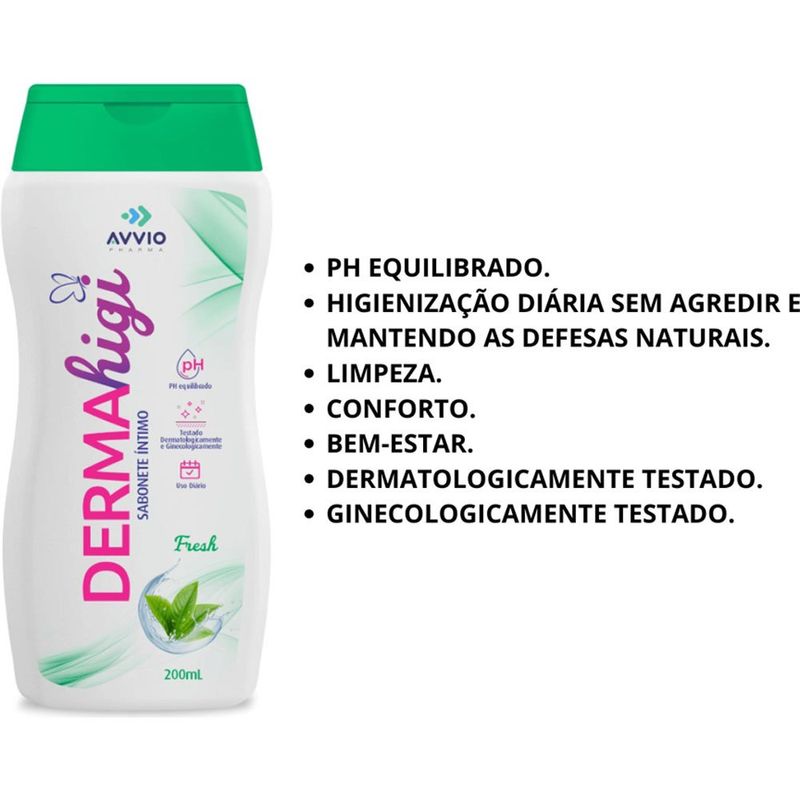 sabonete liquido íntimo avvio dermahigi fresh 200ml