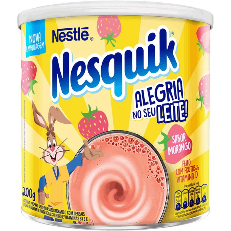nesquik em pó lata morango 200g