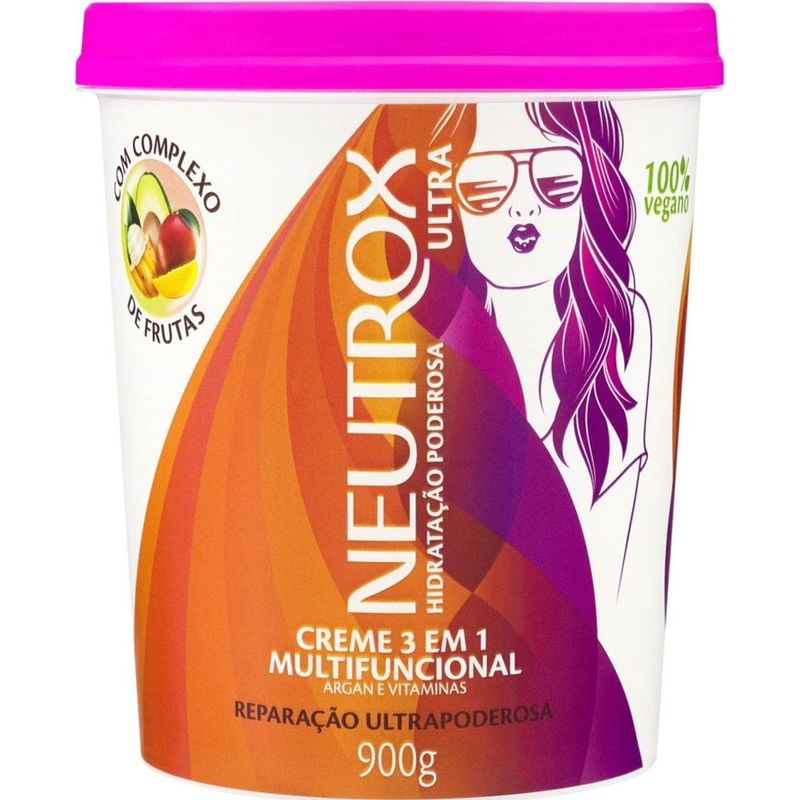 creme de tratamento 3 em 1 multifuncional neutrox reparação ultra poderosa 900g