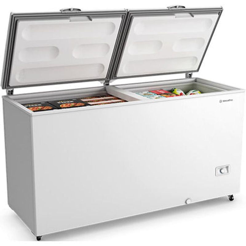 freezer horizontal metalfrio inverter 543 litros 2 portas bivolt branco da550ift00