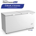 freezer horizontal metalfrio inverter 543 litros 2 portas bivolt branco da550ift00