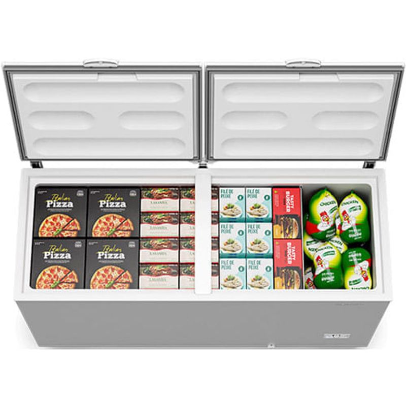 freezer horizontal metalfrio inverter 543 litros 2 portas bivolt branco da550ift00