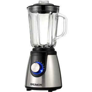 Liquidificador Inox e Copo de Vidro 1,7 Litros 1200W 127V Baumon Preto KP-1805