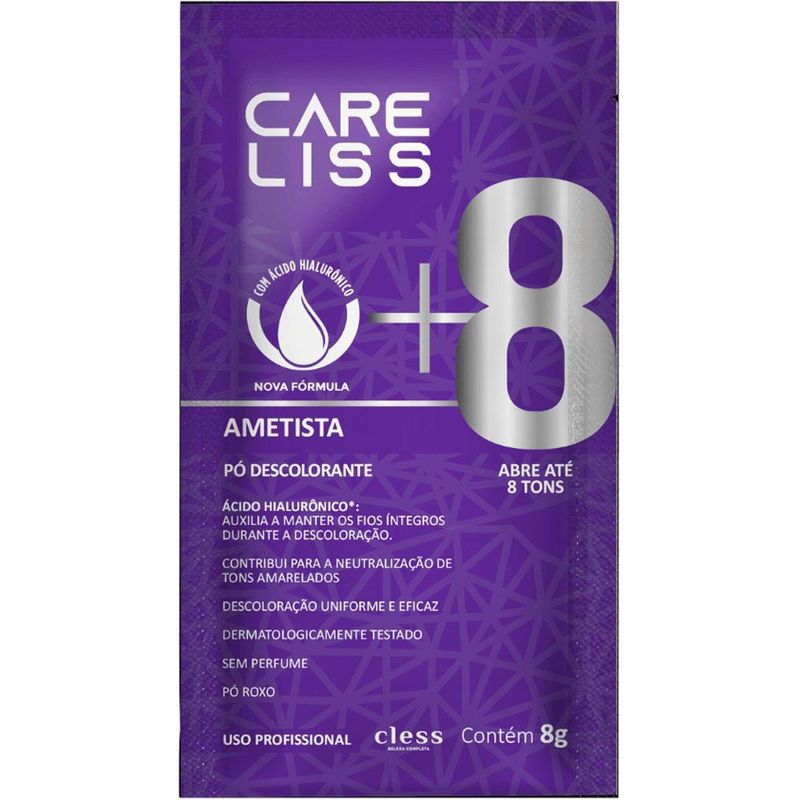 pó descolorante care liss ametista 8 tons 8g cless