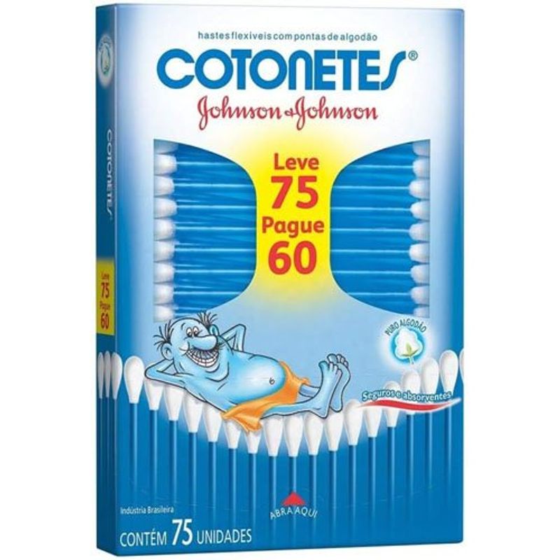 hastes flexíveis cotonetes johnson cotonetes 75 unidades
