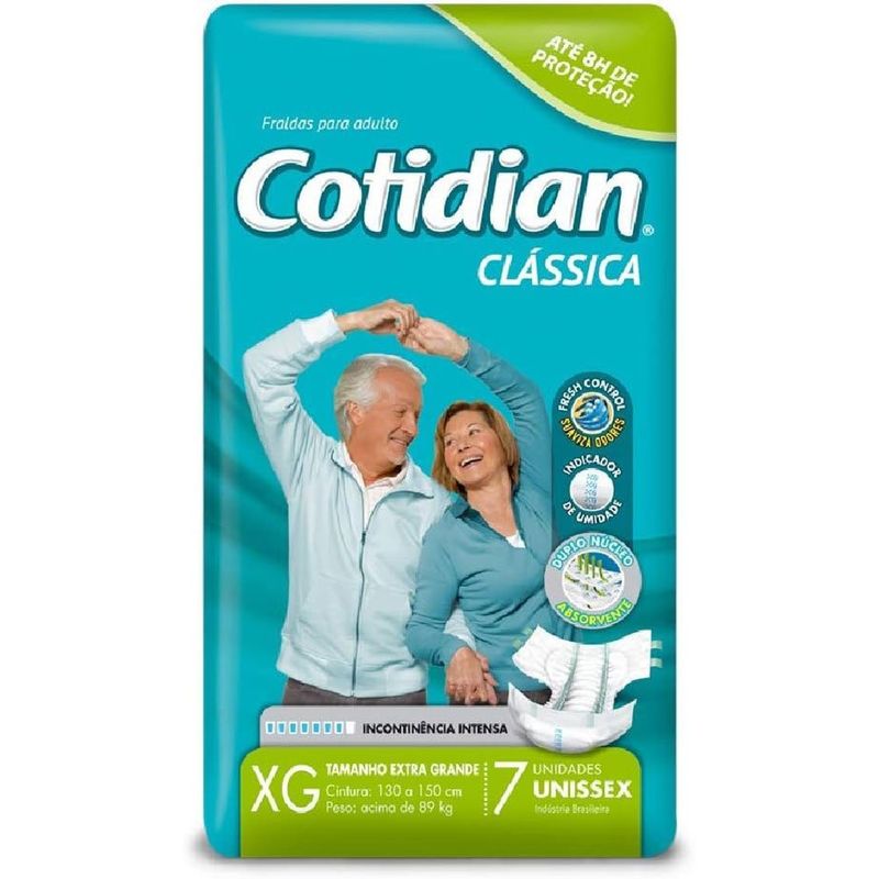 fralda adulto xg cotidian clássica 8 unidades