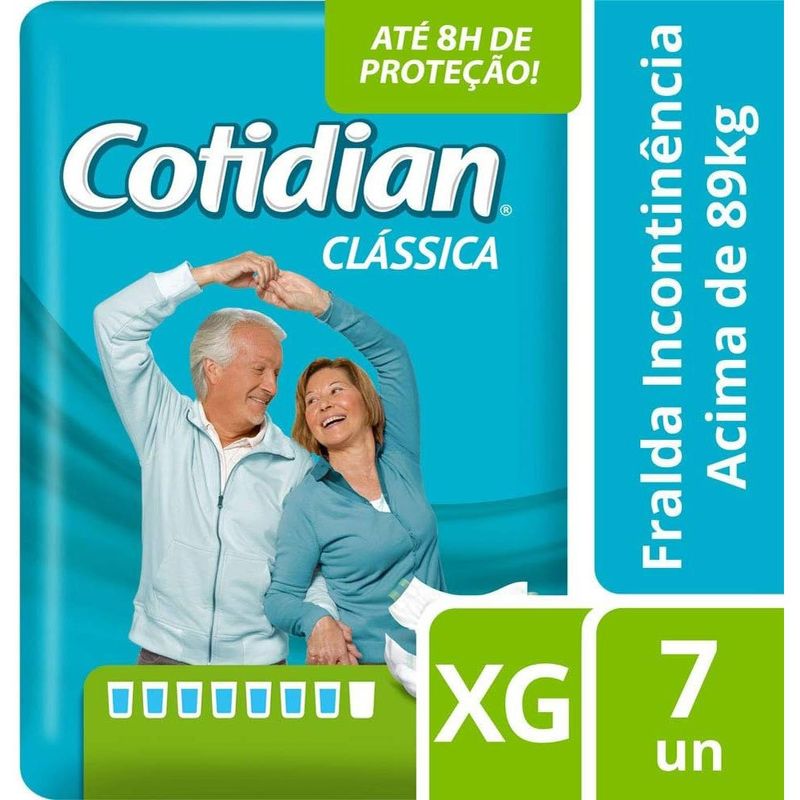 fralda adulto xg cotidian clássica 8 unidades