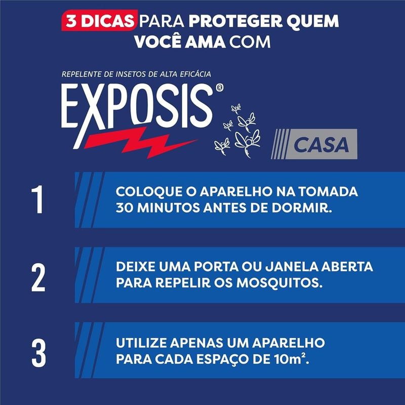 repelente elétrico líquido exposis casa aparelho + refil 32,9ml