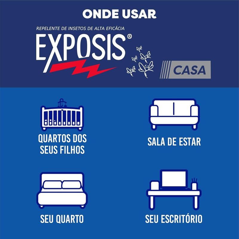 repelente elétrico líquido exposis casa aparelho + refil 32,9ml
