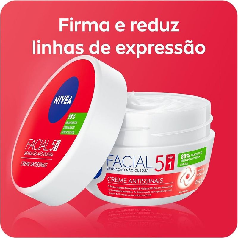 kit nivea sun rotina de autocuidado facial protetor solar fps70 40ml + creme antissinais 100g
