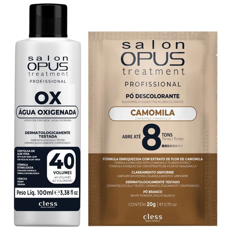 kit clareador de pelos cless salon opus camomila