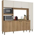 kit cozinha 9 portas e 1 gaveta cor capuccino com off white açaí cmb132