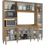 kit cozinha 9 portas e 1 gaveta cor capuccino com off white açaí cmb132