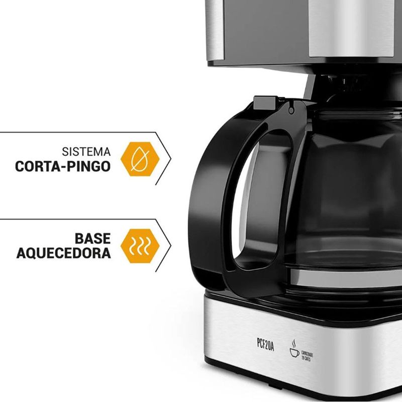 cafeteira philco capacidade 20 cafezinhos 127v cor preto pcf20a