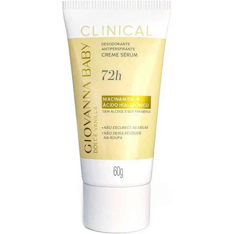 desodorante antiperspirante creme sérum giovanna baby clinical dolce vanilla 60g