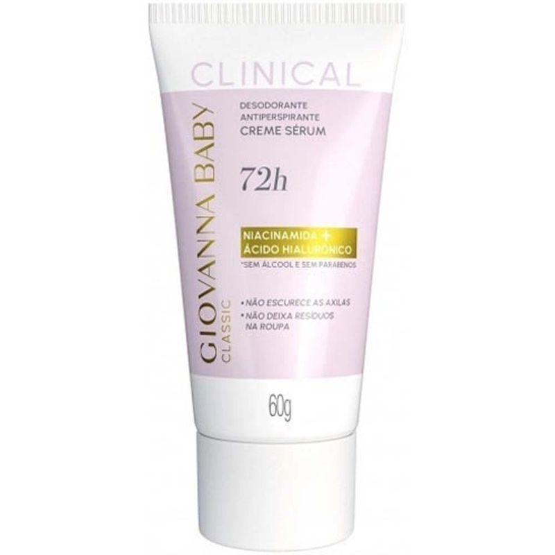 desodorante antiperspirante creme sérum giovanna baby clinical classic 60g