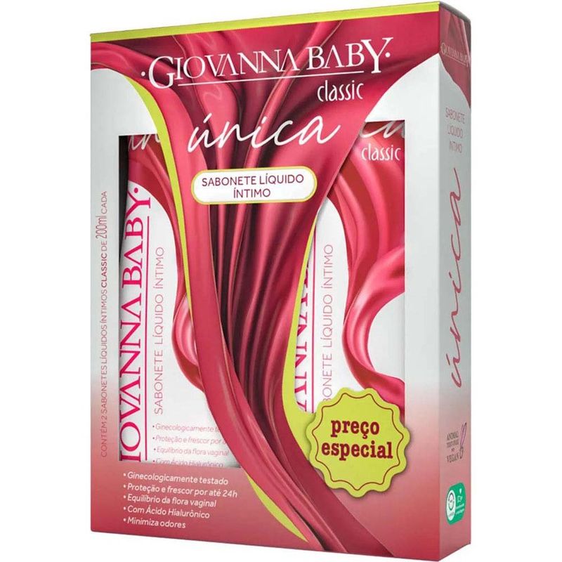 kit sabonete íntimo giovanna baby única classic 200ml 2 unidades
