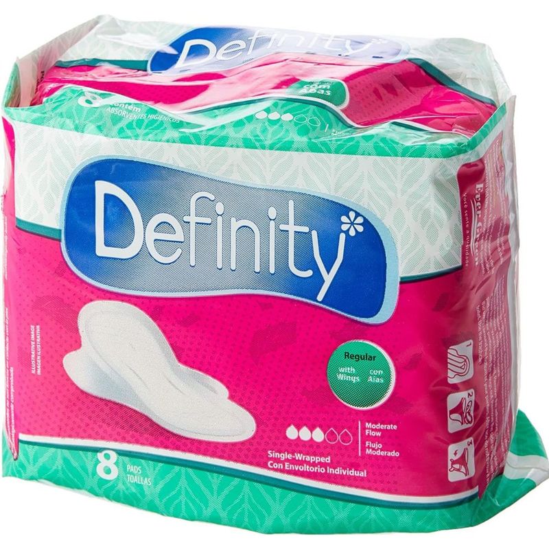 absorvente noturno com abas definity 8 unidades