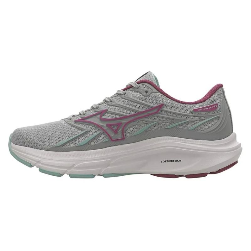 Tênis Corrida Feminino N°34 Mizuno Jet 8 Cinza Rosa