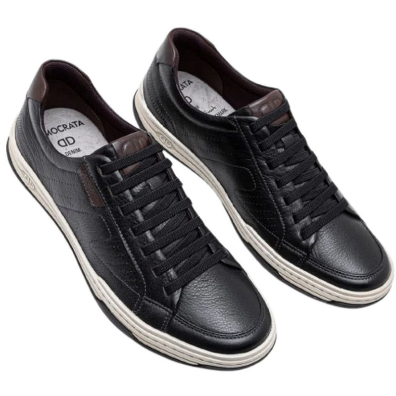 tênis casual masculino n°40 democrata denim jay preto (mp)