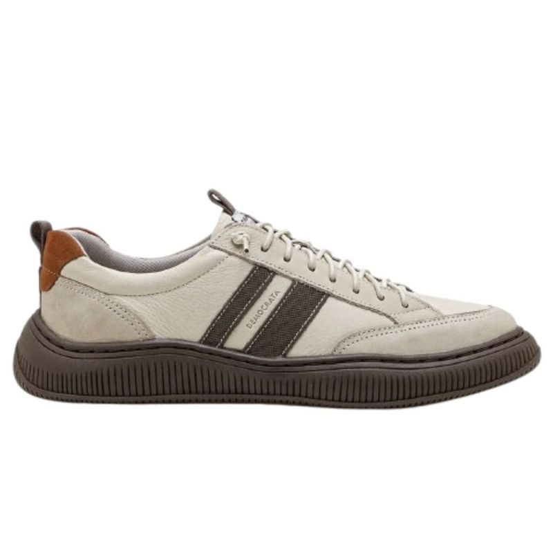 tênis casual masculino n°42 democrata vibe marrom creme (mp)