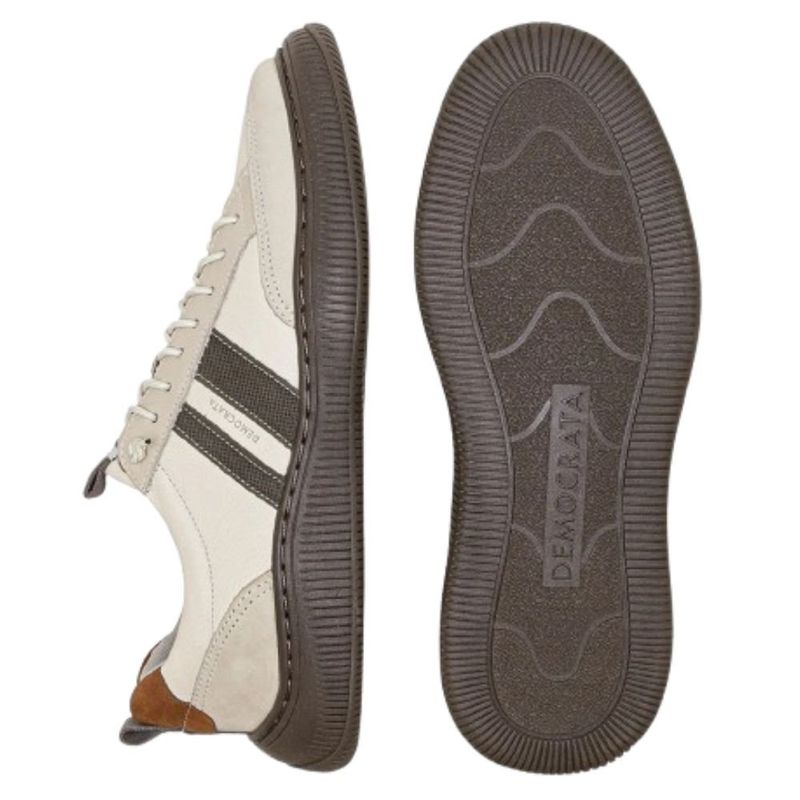 tênis casual masculino n°42 democrata vibe marrom creme (mp)