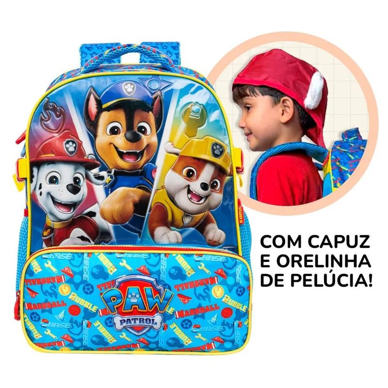 mochila xeryus patrulha canina 40cm azul 15323 (mp)
