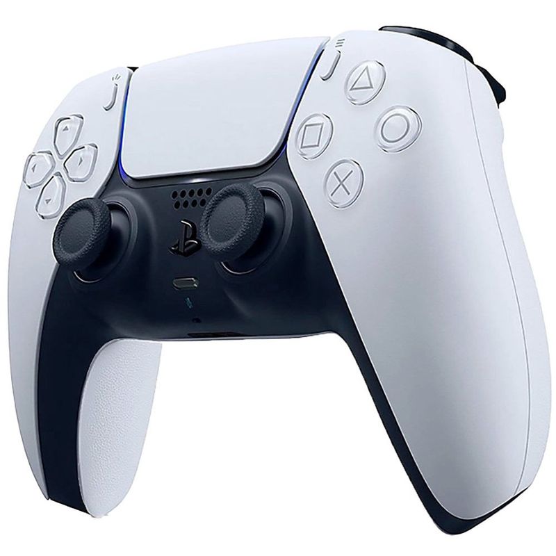 controle sem fio playstation 5 sony dualsense branco e preto (rcell)