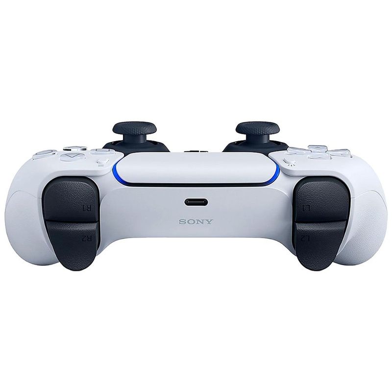 controle sem fio playstation 5 sony dualsense branco e preto (rcell)