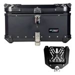 baú moto traseiro gp tech alumínio 65 litros preto (mp)