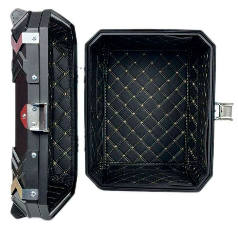 baú moto traseiro gp tech alumínio 65 litros preto (mp)