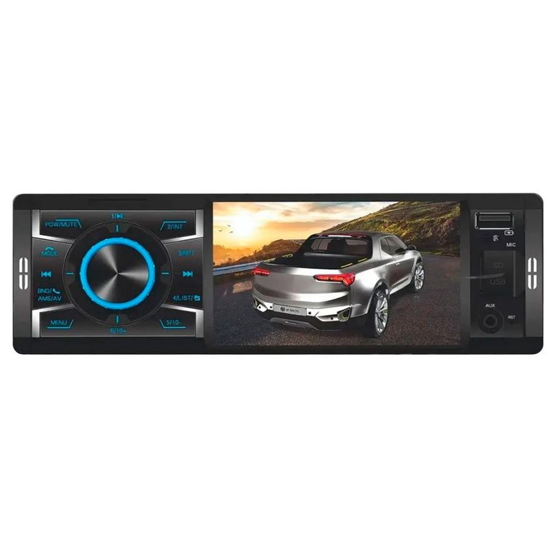 rádio central multimídia e-tech mp5 4" 1 din bluetooth/ usb com controle remoto (mp)