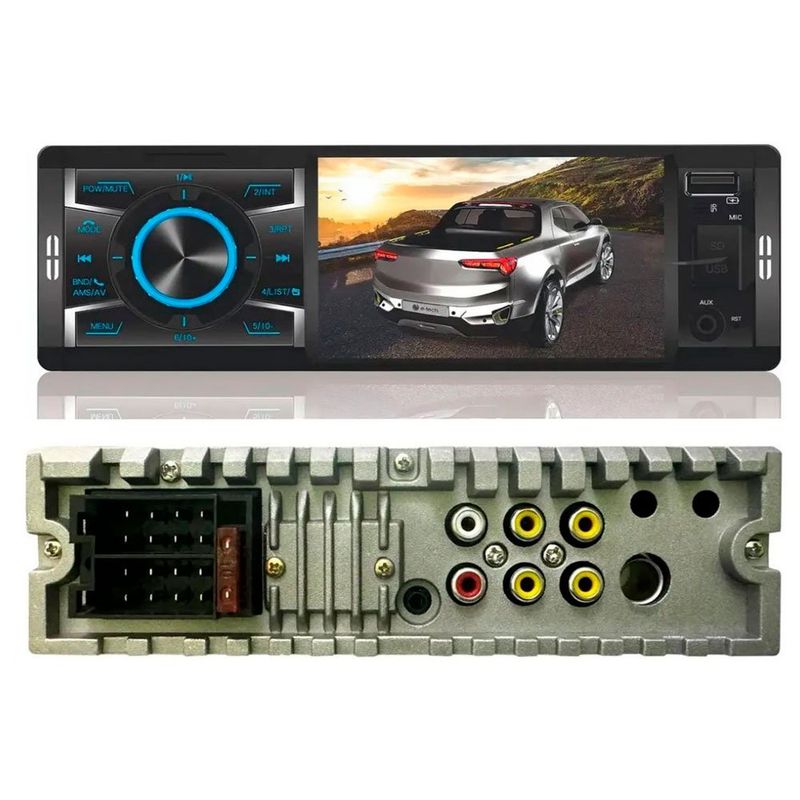 rádio central multimídia e-tech mp5 4" 1 din bluetooth/ usb com controle remoto (mp)